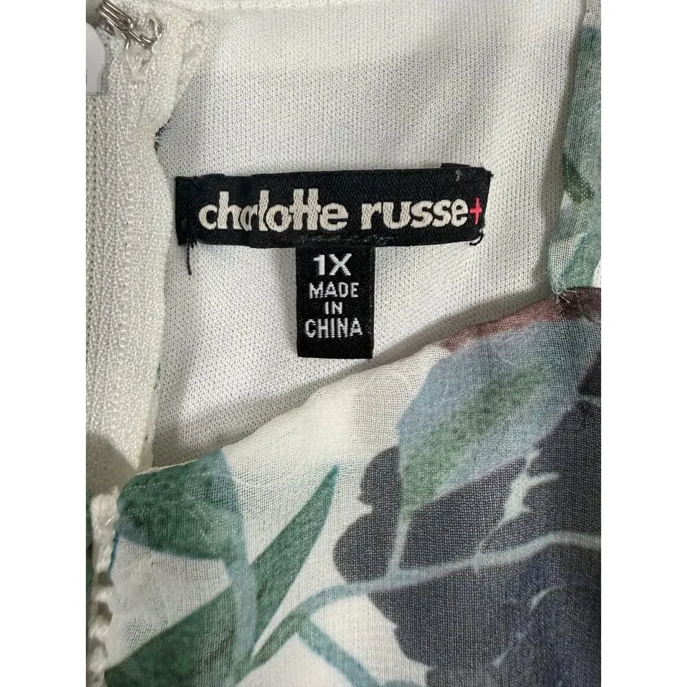Y2K Charlotte Russe 1X Floral Chiffon Handkerchief Hem Dress Fairycore Whimsigot - Picture 3 of 12